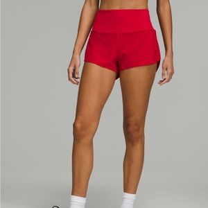 Lululemon Speed Up High-Rise Lined Short 2.5” in Dark Red, Size
